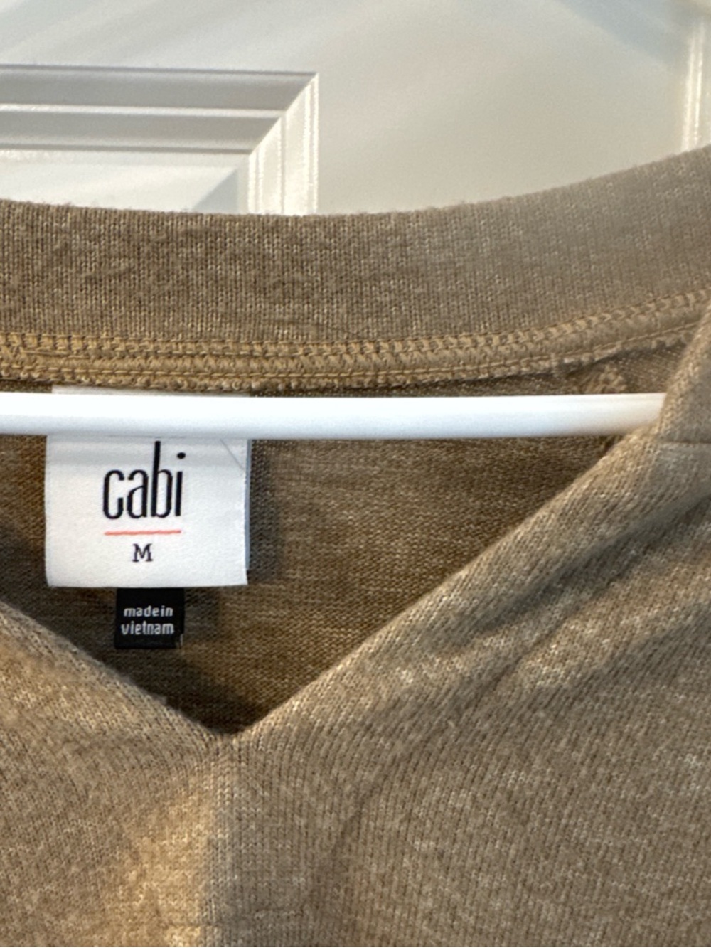 CAbi V-Neck Sweatshirt in Taupe